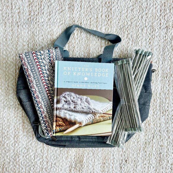 Knitting Kit for Beginners – Needles, Bags, Book by Debbie Bliss - Picture 1 of 7